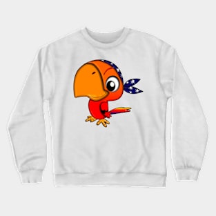 Orange parrot as pirat Crewneck Sweatshirt